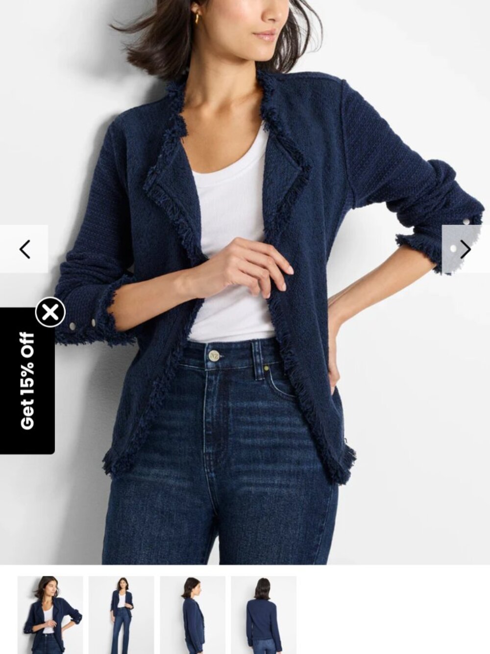 NIC+ZOE Fringe Mix Knit Jacket Size XXL